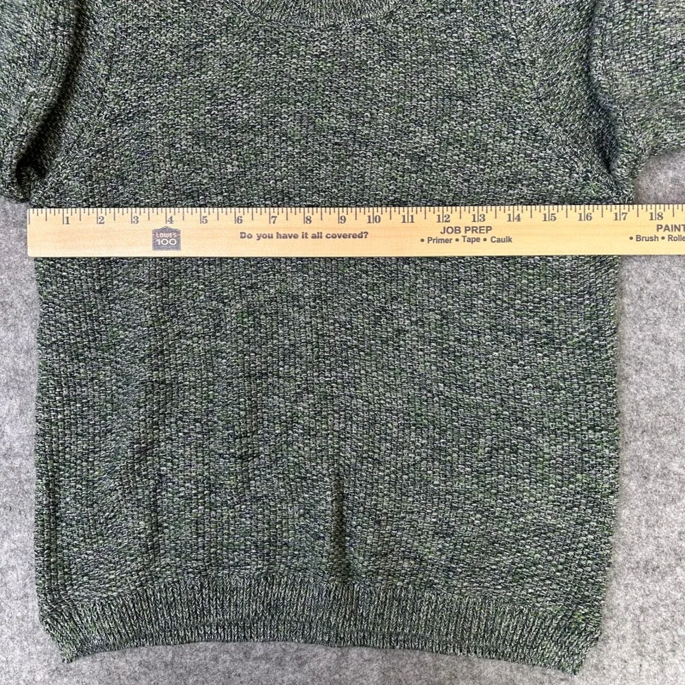 Wrap London Green Blue Organic Cotton Heritage Knit Puff Shoulder Sweater US 4